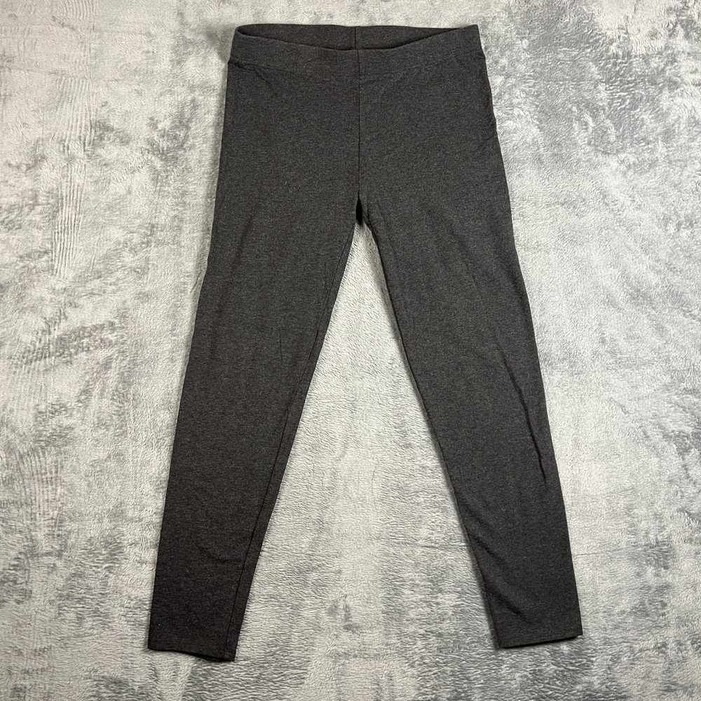 Ann Taylor Leggings Womens Medium Heathered Gray Cotton Stretch Tapered Leg Yoga